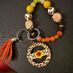 Leopard Sunflower Keychain Bracelet